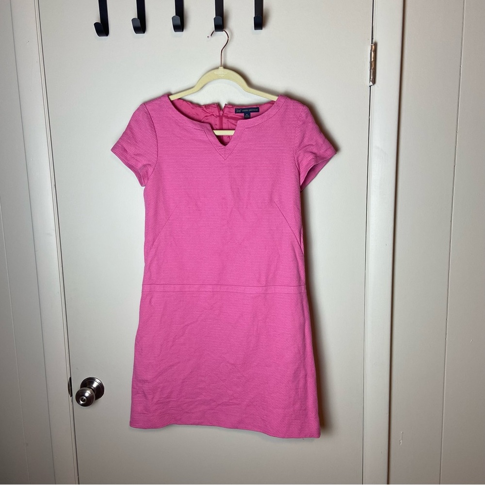 BROOKS BROTHERS Pink Short Sleeve Textured Pink Dress - Sz 6. Lightly worn
